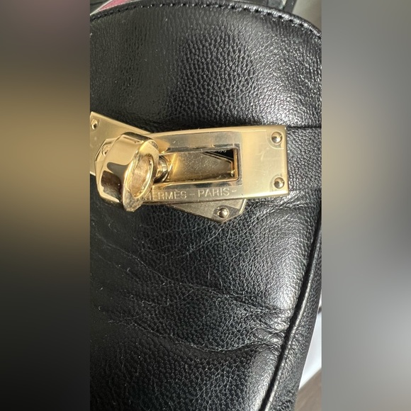 Authentic Hermes OZ Mules in Size 37 Black with Gold Hardware - Picture 7 of 16